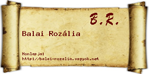 Balai Rozália névjegykártya
