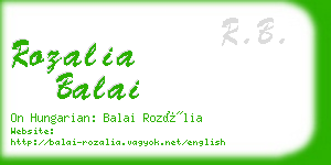 rozalia balai business card